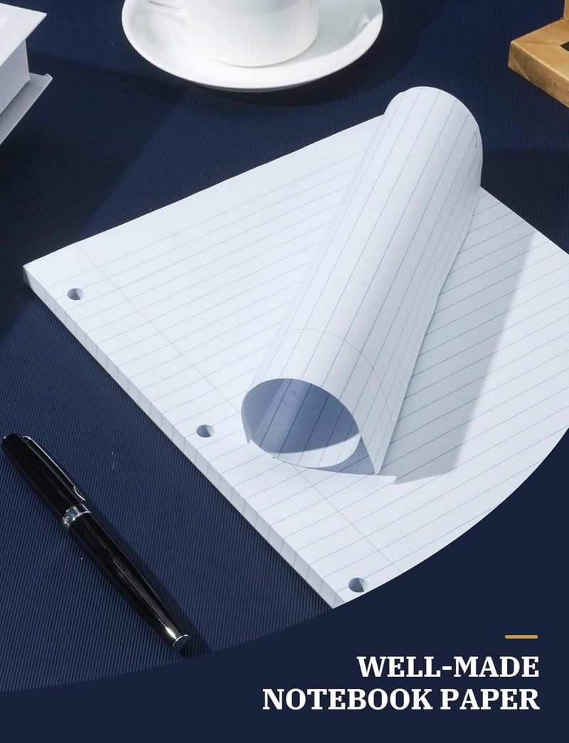 Aidunmis 10 Pack Loose Leaf Paper 8.5 x 11, 1000 Sheets Lined Paper for 3 Ring Binders, Wide Ruled Notebook Paper, 3 Hole Punch Binder Paper, 100 Sheets/Pack Filler Paper for Office, School, and Home - Image 5